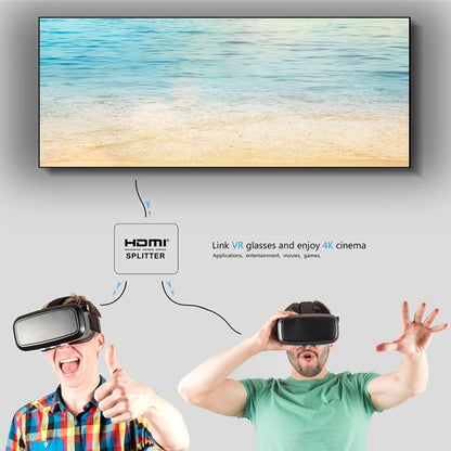 1-in-2-out HDMI Splitter 4K Ultra HD 4K@30Hz 1080p@60Hz