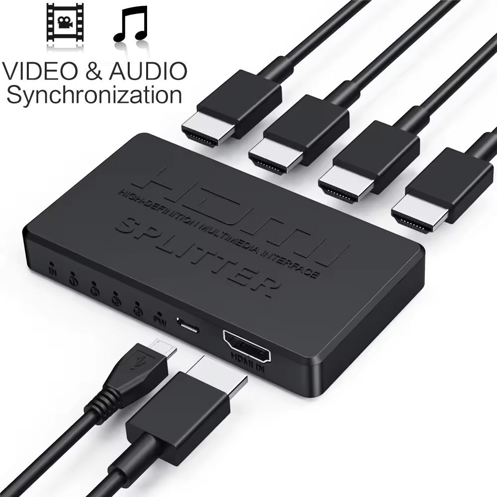 1-in-4-out HDMI Splitter 4K Ultra HD 4K@30Hz 1080p@60Hz
