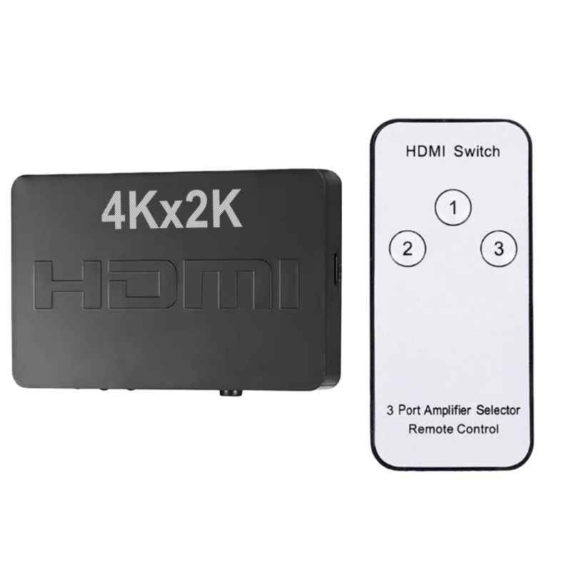 3-in-1-out HDMI Switch Umschalter Fernbedienung Ultra HD 4K oder Full HD 1080p - DREIKS
