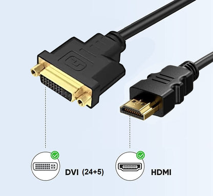 Bidirectional HDMI Male to DVI Female adapter Full HD 1080p