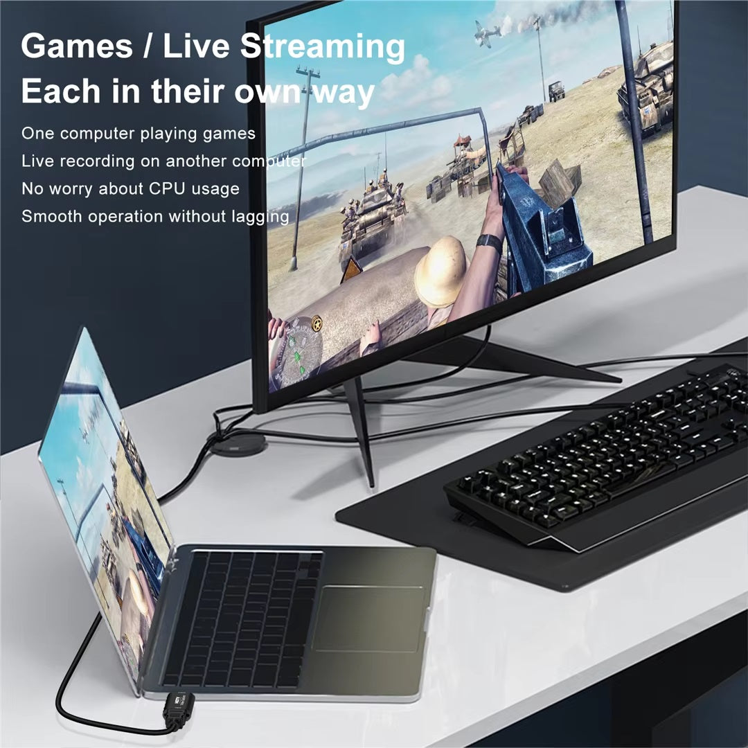 Video Capture Card HDMI USB + USB-C cable