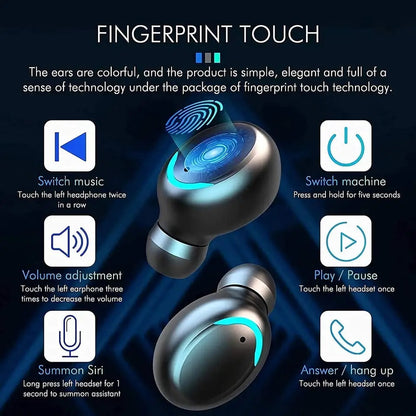 In-Ear Headphones Bluetooth Wireless Earphones Touch Control TWS