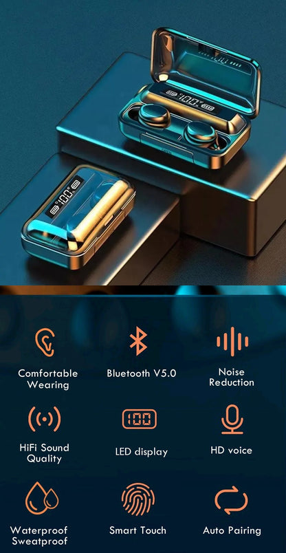 In-Ear Headphones Bluetooth Wireless Earphones Touch Control TWS