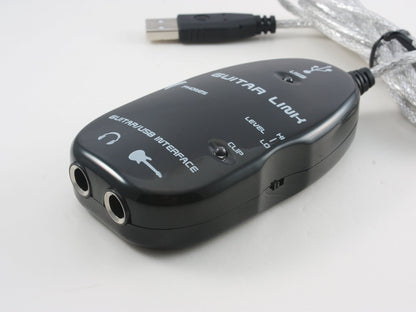 SYSTEM-S Gitarre Interface 1 m 6.35 mm Klinke Buchse zu Buchse & USB 2.0 Stecker Adapter