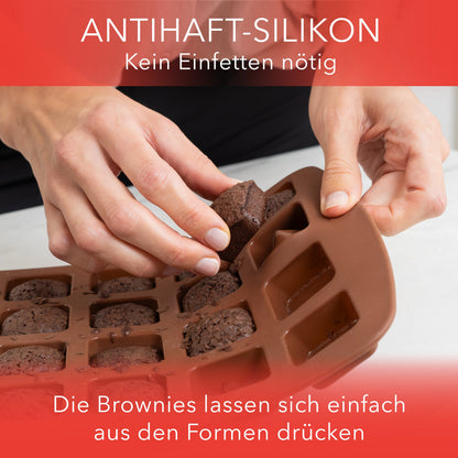 Brownieform aus Silikon für 24 Brownies - 2er Set