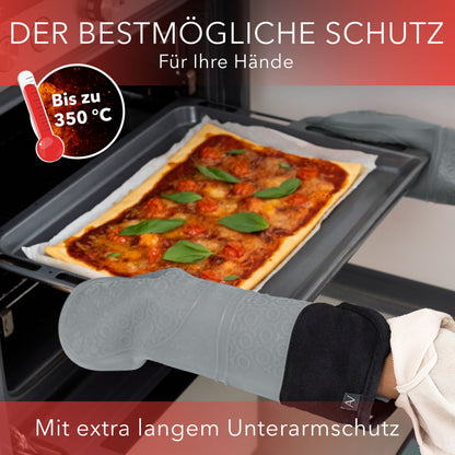 Ofenhandschuhe aus Silikon Fäustlinge - Grau
