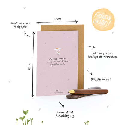 Greeting Card - Thank you for helping me grow