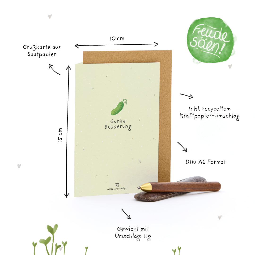 Greeting card - Cucumber get well soon