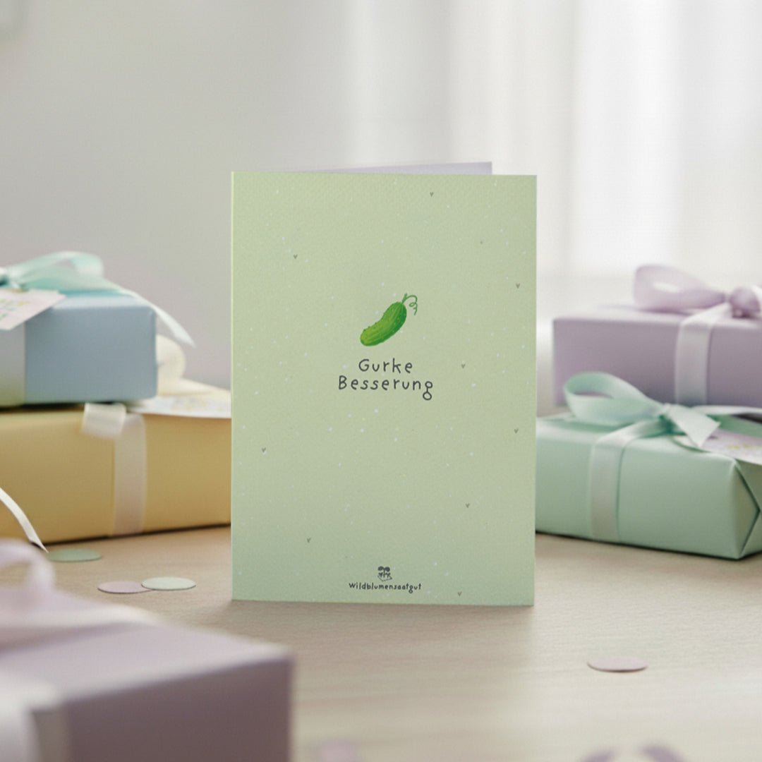 Greeting card - Cucumber get well soon