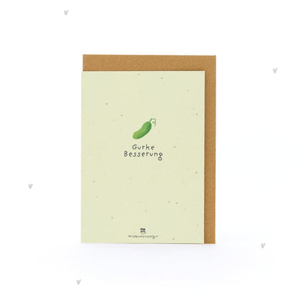 Greeting card - Cucumber get well soon