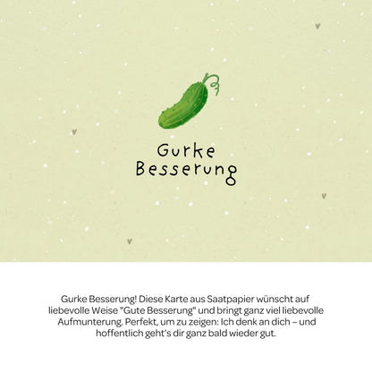 Greeting card - Cucumber get well soon