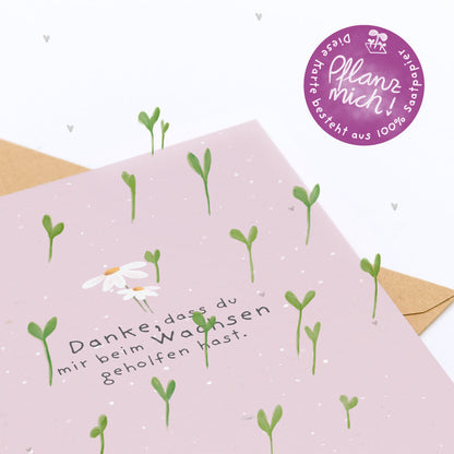 Greeting Card - Thank you for helping me grow