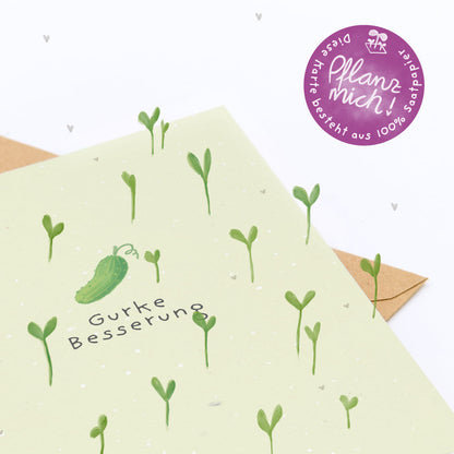 Greeting card - Cucumber get well soon
