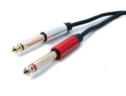 SYSTEM-S Y Audio Kabel 2 m Stereo TRS 3,5 mm Stecker zu 2x 6.35 mm Klinke TS Stecker