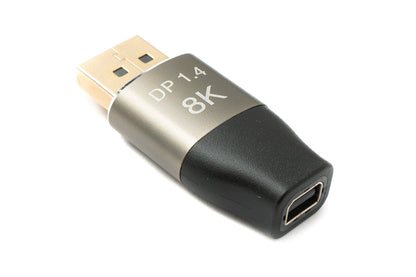 SYSTEM-S DisplayPort Adapter Standard DP Male to Mini DP Female 8K 60Hz 4K 120Hz 48Gbps