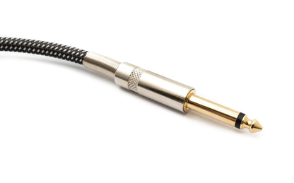SYSTEM-S Audio Kabel 100 cm 6.35 mm Klinke Stecker zu Stecker Nylon geflochten Knickschutz AUX