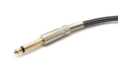 SYSTEM-S Audio Kabel 100 cm 6.35 mm Klinke Stecker zu Stecker Nylon geflochten Knickschutz AUX
