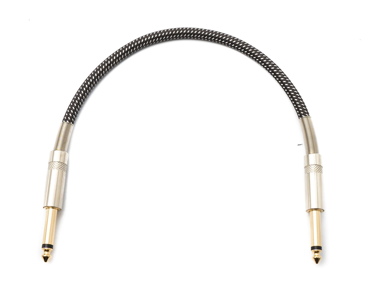 SYSTEM-S Audio Kabel 30 cm 6.35 mm Klinke Stecker zu Stecker Nylon geflochten Knickschutz AUX