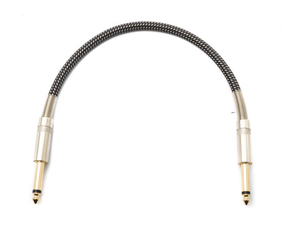 SYSTEM-S Audio Kabel 30 cm 6.35 mm Klinke Stecker zu Stecker Nylon geflochten Knickschutz AUX