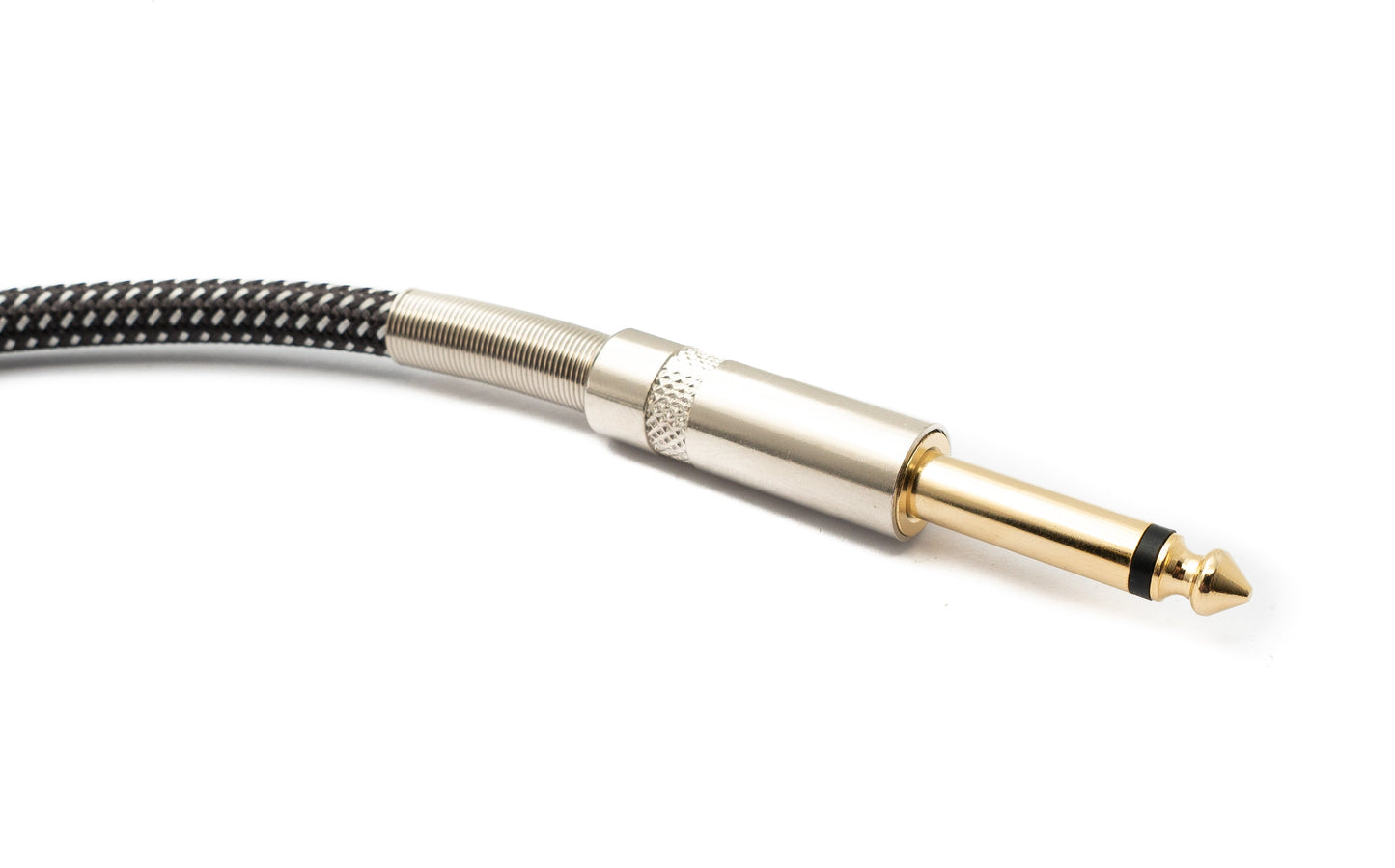 SYSTEM-S Audio Kabel 30 cm 6.35 mm Klinke Stecker zu Stecker Nylon geflochten Knickschutz AUX