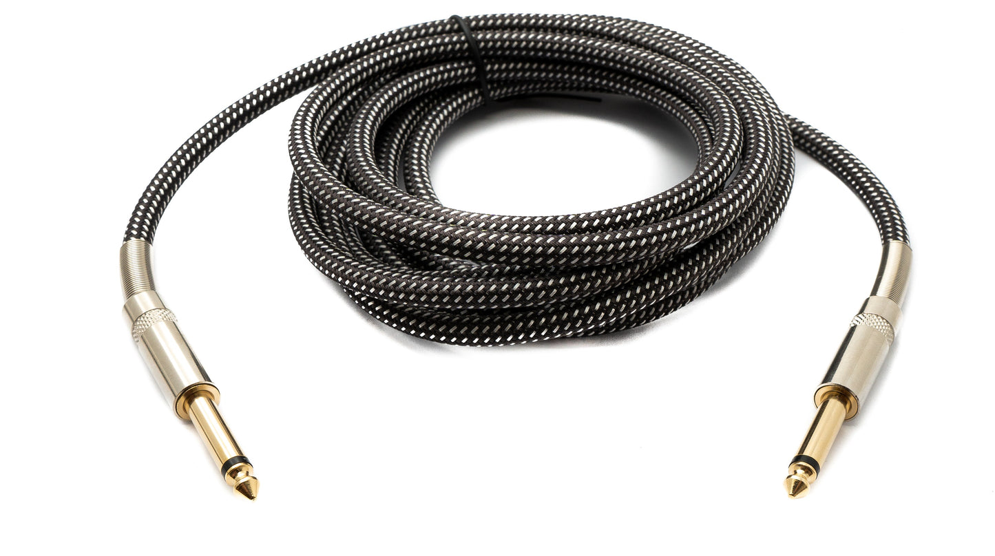SYSTEM-S Audio Kabel 3 m 6.35 mm Klinke Stecker zu Stecker Nylon geflochten Knickschutz AUX
