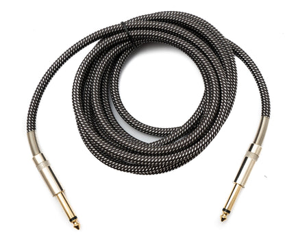 SYSTEM-S Audio Kabel 3 m 6.35 mm Klinke Stecker zu Stecker Nylon geflochten Knickschutz AUX