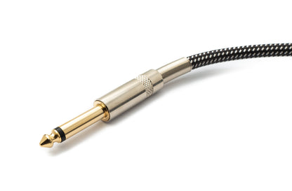SYSTEM-S Audio Kabel 3 m 6.35 mm Klinke Stecker zu Stecker Nylon geflochten Knickschutz AUX