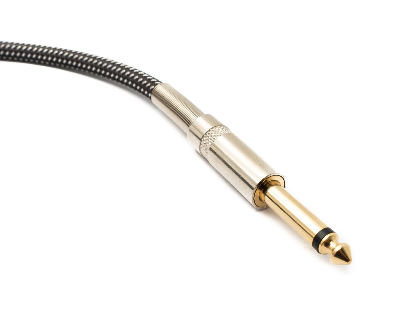 SYSTEM-S Audio Kabel 3 m 6.35 mm Klinke Stecker zu Stecker Nylon geflochten Knickschutz AUX