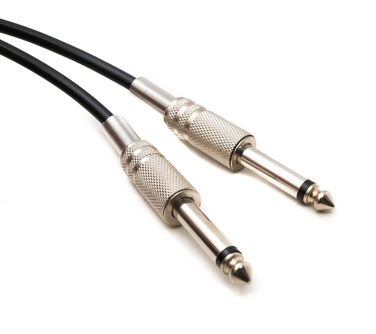 SYSTEM-S Audio Kabel 5 m 6.35 mm Klinke Stecker zu Stecker Spirale Feder Schwarz