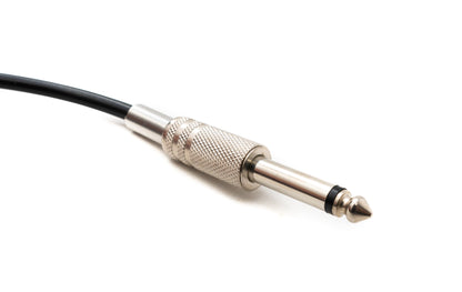SYSTEM-S Audio Kabel 5 m 6.35 mm Klinke Stecker zu Stecker Spirale Feder Schwarz