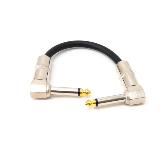 SYSTEM-S Audio Kabel 15 cm 6.35 mm Klinke Stecker zu Stecker Winkel AUX Schwarz