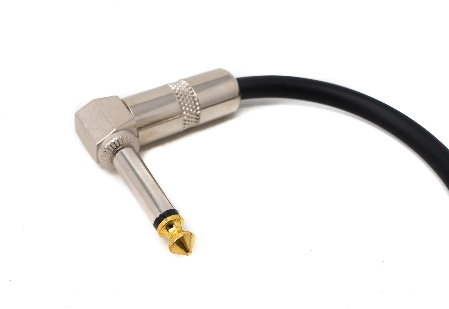 SYSTEM-S Audio Kabel 15 cm 6.35 mm Klinke Stecker zu Stecker Winkel AUX Schwarz