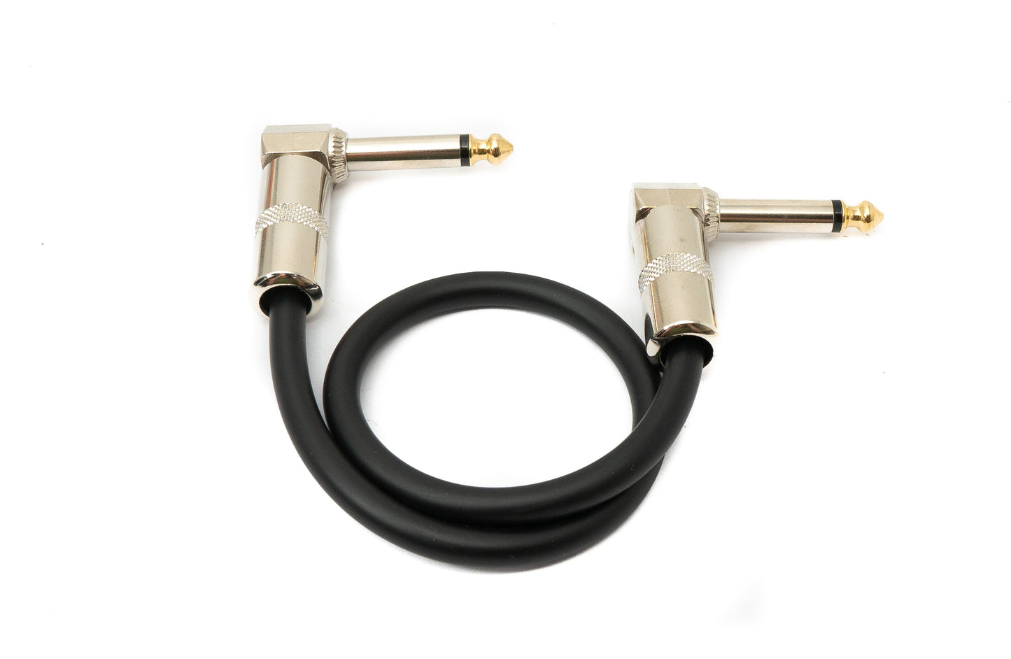 SYSTEM-S Audio Kabel 30 cm 6.35 mm Klinke Stecker zu Stecker Winkel AUX Schwarz