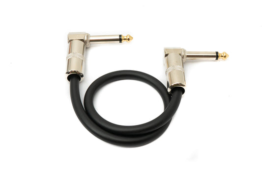 SYSTEM-S Audio Kabel 30 cm 6.35 mm Klinke Stecker zu Stecker Winkel AUX Schwarz