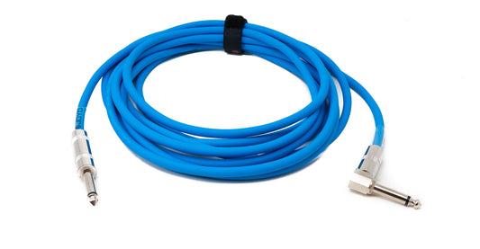 SYSTEM-S Audio Kabel 450 cm 6.35 mm Klinke Stecker zu Stecker Winkel AUX Blau