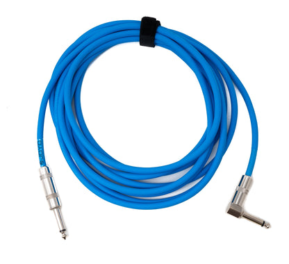 SYSTEM-S Audio Kabel 450 cm 6.35 mm Klinke Stecker zu Stecker Winkel AUX Blau