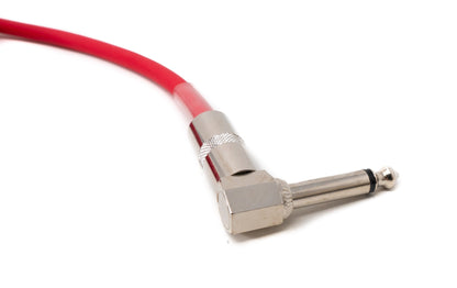SYSTEM-S Audio Kabel 450 cm 6.35 mm Klinke Stecker zu Stecker Winkel AUX Rot