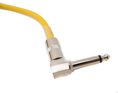 SYSTEM-S Audio Kabel 450 cm 6.35 mm Klinke Stecker zu Stecker Winkel AUX Gelb