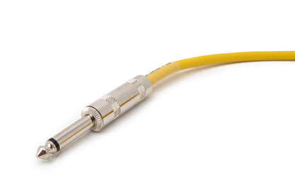 SYSTEM-S Audio Kabel 450 cm 6.35 mm Klinke Stecker zu Stecker Winkel AUX Gelb