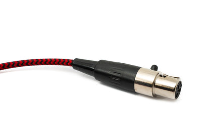 SYSTEM-S Audio Kabel 120 cm 3.5 mm Klinke Stecker zu Mini XLR Buchse geflochten in Rot