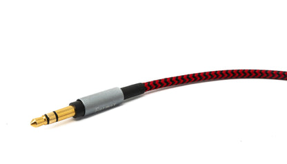 SYSTEM-S Audio Kabel 120 cm 3.5 mm Klinke Stecker zu Mini XLR Buchse geflochten in Rot