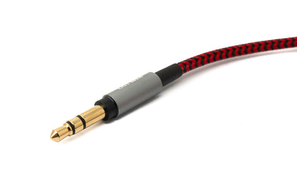 SYSTEM-S Audio Kabel 150 cm 3.5 mm Klinke Stecker zu Mini XLR Buchse geflochten in Rot