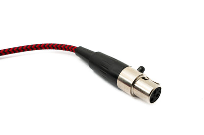 SYSTEM-S Audio Kabel 2 m 3.5 mm Klinke Stecker zu Mini XLR Buchse geflochten in Rot