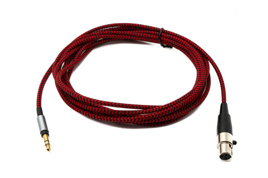 SYSTEM-S Audio Cable 3 m 3.5 mm jack plug to mini XLR socket braided in red