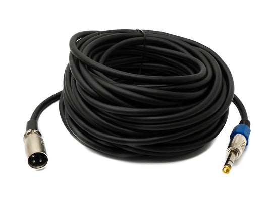 SYSTEM-S Audio Kabel 15 m 6.35 mm Klinke Stecker zu XLR Stecker in Schwarz