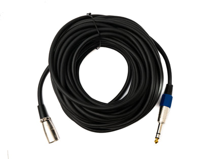 SYSTEM-S Audio Kabel 15 m 6.35 mm Klinke Stecker zu XLR Stecker in Schwarz