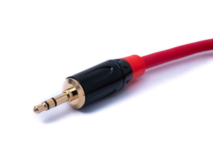 SYSTEM-S Audio Kabel 100 cm 3.5 mm Klinke Stecker zu XLR Buchse in Rot