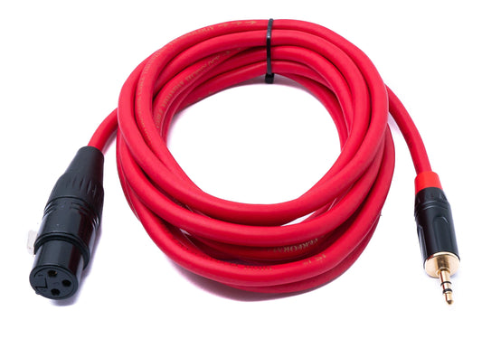 SYSTEM-S Audio Kabel 3 m 3.5 mm Klinke Stecker zu XLR Buchse in Rot