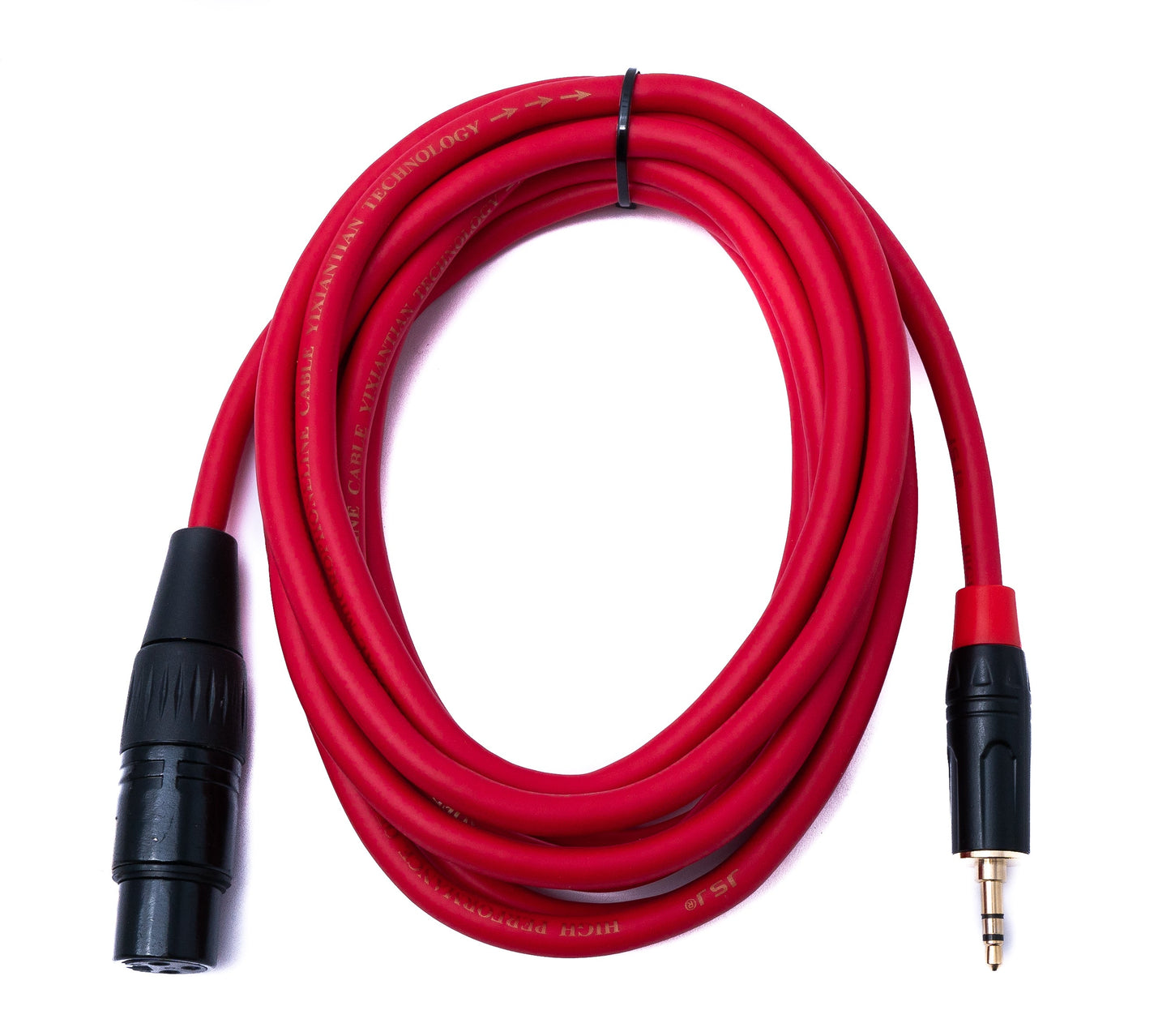 SYSTEM-S Audio Kabel 3 m 3.5 mm Klinke Stecker zu XLR Buchse in Rot