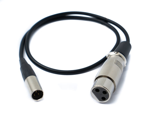 SYSTEM-S Audio Kabel 50 cm Mini XLR 3 polig Stecker zu XLR 3 polig Buchse Schwarz